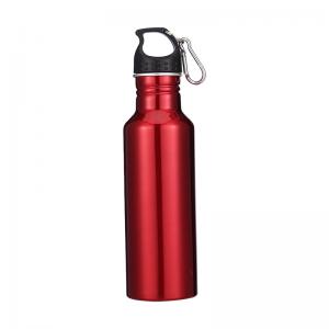 750ML Wide-mouth America-style Customized Graphic Aluminum Sports Water Bottle With Screw Lid and Carabiner