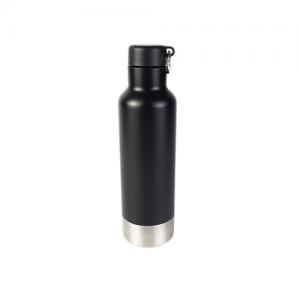 750ml 18/8 Stainless Steel Narrow-Mouth Single Wall Sports Water Bottle with Portable Screw Lid for Outdoors and Camping, Leaf-proof keeps cold