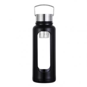 1000ml Silicone Sleeve Customized Logo Borosilicate Glass Water Bottle