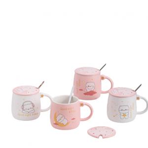 Ceramic Cartoon Children Cute Pattern Customization Mugs Carrot Pattern High Quality Coffee Milk Mug With Lid Spoon Ceramic Cartoon Children Cute Pattern Customization Mugs Carrot Pattern High Quality Coffee Milk Mug With Lid Spoon
