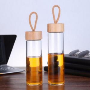 Customized Logo 380ml 450ml Glass Tea Cup Tumbler With Tea Infuser Bamboo Lid Customized Logo 380ml 450ml Glass Tea Cup Tumbler With Tea Infuser Bamboo Lid