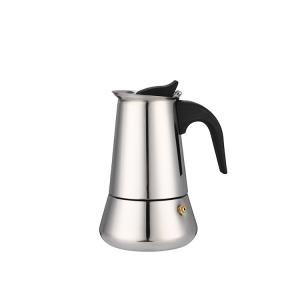 Factory Customized 6-Cup Concave Bottom stainless steel espresso moka pot for Household or Camping