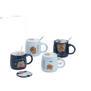 New Design Cartoon little bear Ceramic Coffee Mugs with Logo Golden Spoon 3D Ceramic Cup New Design Cartoon little bear Ceramic Coffee Mugs with Logo Golden Spoon 3D Ceramic Cup