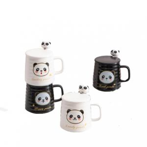 New cartoon ceramic mug retro panda ceramic water cup gift custom logo New cartoon ceramic mug retro panda ceramic water cup gift custom logo