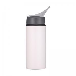 Sublimation 600ml wide-mouth Customized aluminum sports water bottle with straw top lid