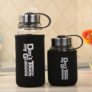 New item large capacity 1L 1.2 L water bottle glass with sleeve stainless steel lid for outdoor sports New item large capacity 1L 1.2 L water bottle glass with sleeve stainless steel lid for outdoor sports