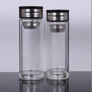 Wholesale hot selling clear portable reusable glass double walled tumbler drink cup coffee mugs water tumbler bottle