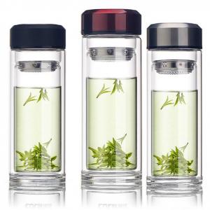 280ML high-quality heat resistance double layer glass bottles with filter