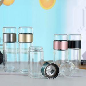 350ml double wall high borosilicate glass water bottle customized logo glass coffee tea cup